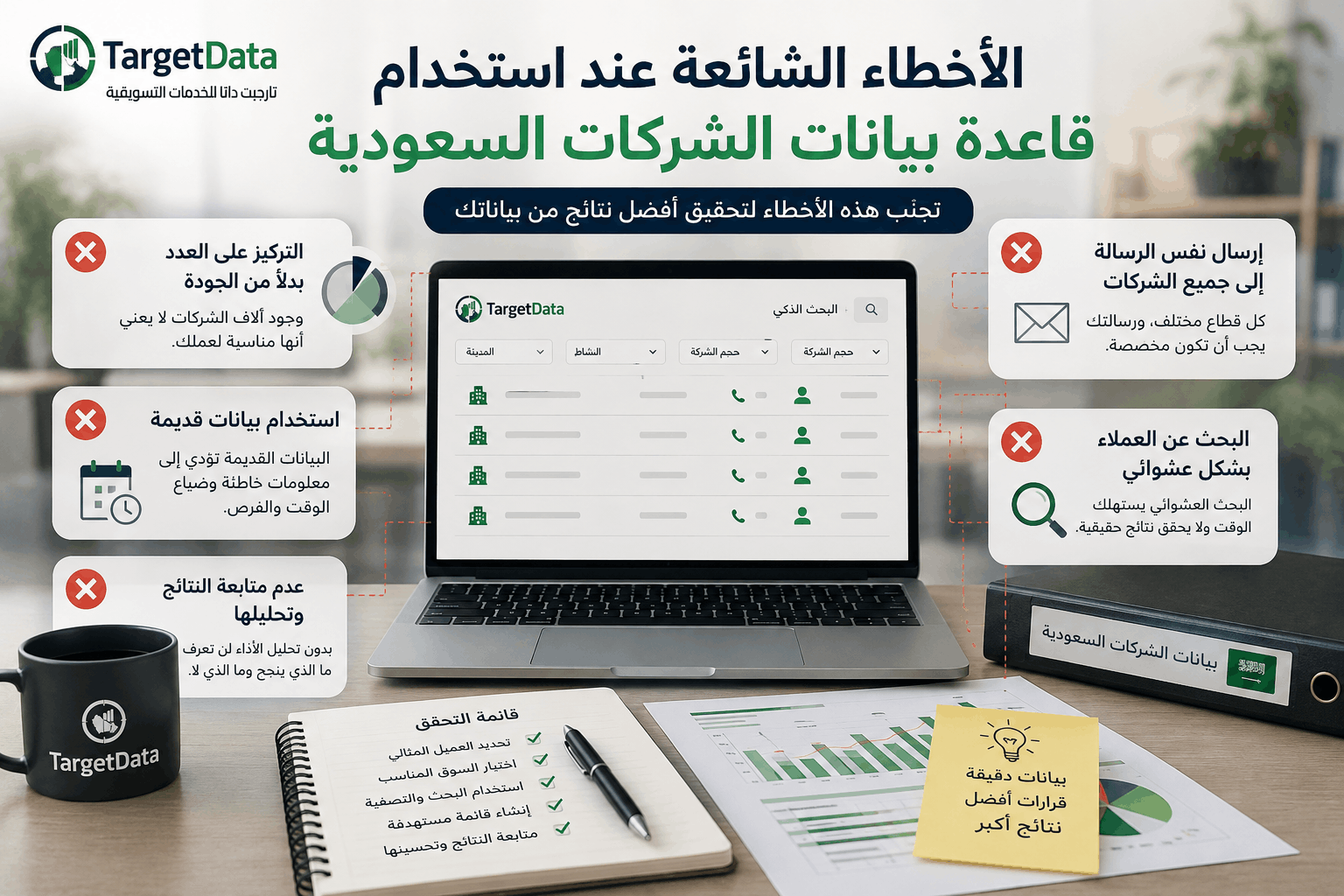 6أخطاء شائعة عند استخدام قاعدة بيانات الشركات السعودية وكيف تتجنبها